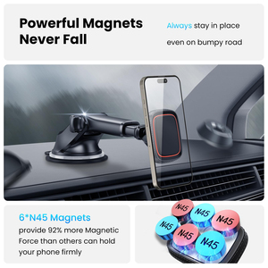 Soporte Magnético para Teléfono de Coche, Fácil de Fijar, Soporte para Teléfono Manos Libres para el Tablero del Coche, Rejilla de Ventilación, Parabrisas, con Súper Ventosa - Product Image 3
