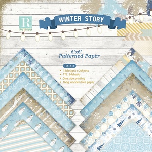 Papel estampado de álbum de recortes de 6x6 y 12x12 con diseño de invierno de venta directa de fábrica - Product Image 3