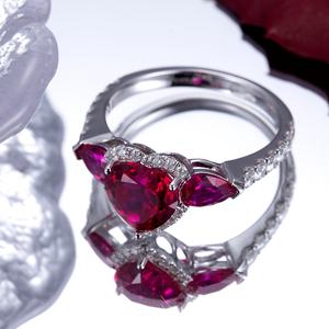 Anillo de Plata con Zafiro y Rubí Sintético de Laboratorio - Product Image 3