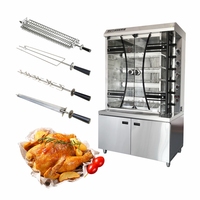 Machine à rôtir le poulet automatique professionnelle pour restaurant, 4/6/8 broches, à gaz, rôtissoire, four