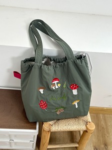 Bolsa de Ombro Estilo Ins com Estampa de Desenho Animado, Fechamento por Cordão, Ecológica, Vintage, Bordada, para o Dia a Dia - Product Image 5