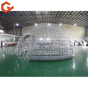 <span class=keywords><strong>Tente</strong></span> gonflable transparente en forme de dôme de <span class=keywords><strong>cristal</strong></span> pour le camping, avec lumières LED - Product Image 4