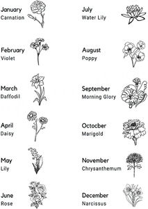 Collier Fleur de Naissance pour Fille, Plaqué Or 18K et Gravé, Pendentif Fleur Personnalisé, Simple - Product Image 5