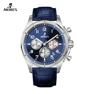 Akires Chronograph Automatic Watch 10 BAR Sport High Quality Stainless Steel Automatic Watch Pilot Date For Men