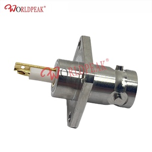 Twinax/triax đồng trục bj157f thay thế 4 lỗ <span class=keywords><strong>BNC</strong></span> <span class=keywords><strong>TRS</strong></span> nữ Jack Bảng điều khiển thẳng gắn kết Hàn RF Coax Chassis kết nối đồng thau - Product Image 6