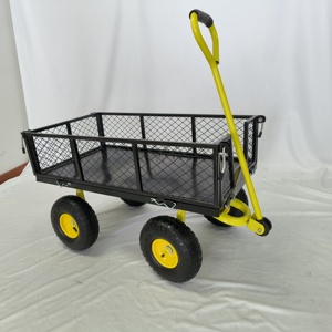 Heavy Duty 500 Lbs Capacity Wagon <strong>Cart</strong> With Removable Mesh Sides Convert Flatbed Farm Yard Garden Steel Mesh Garden <strong>Cart</strong> - Product Image 5