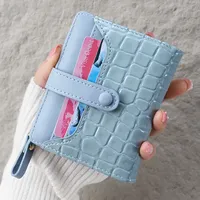 Dompet Clutch Motif Buaya Mini, Tempat Kartu Kredit Pendek, Dompet Koin Wanita