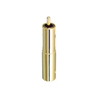 Conector RCA de Audio Dorado de Latón Sólido con Protección Larga, Conector de Soldadura de 10.5mm para Cables de Extensión de Altavoces PA para Exteriores