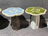 Table basse en marbre de pierre naturelle de style floral pour la maison, table d'angle, table d'appoint pour le salon