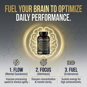 Capsules Alpha Brain pour une concentration accrue, une mémoire améliorée, une clarté mentale et un soutien des fonctions cognitives - Product Image 4