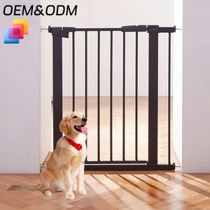 Barrière de sécurité pour bébé pour escaliers, large et extensible, <span class=keywords><strong>protection</strong></span> de sécurité 76 cm, autoportante, fixation par pression, en métal - Product Image 1