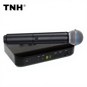 TNH BLX24 BLX4 <span class=keywords><strong>PG58</strong></span> SM 58 BETA58 Micrófonos inalámbricos 2 canales Uhf <span class=keywords><strong>Microfono</strong></span> Negro Micrófono profesional negro - Product Image 1