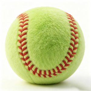 Llavero de peluche personalizado de softbol, juguete de peluche de softbol con forro de malla, almohada de softbol verde - Product Image 1