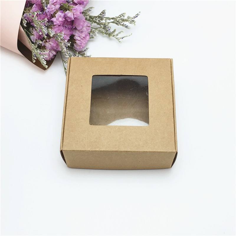 kraft box with square window