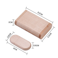 Novelty stik memori penyimpanan Data USB 2.0, Flash Drive kayu bambu dengan kotak kayu kapasitas 1GB-128GB