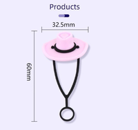 Protège-paille en silicone résistant aux hautes températures, motif chapeau de cowboy, bouchon anti-poussière pour paille de 10 ml