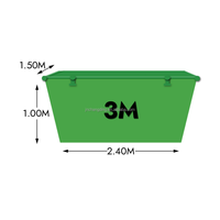 Bac à déchets industriel 3m³ en acier robuste pour la gestion des déchets de construction, acier Q345 5mm avec longue durée de vie