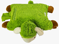 Nouveau design, coussin en peluche d'agneau déformable bleu et vert, oreiller multifonctionnel en forme de mouton, rembourrage en coton, unisexe