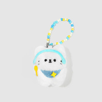 Porte-clés et breloque de sac d'anniversaire en peluche mignonne, motifs chien, chiot, lapin, style couple, accessoire animal en peluche doux, vente en gros