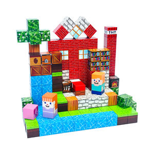 150pcs 마그네틱 플라스틱 빌딩 블록 세트 감각적 인 건설 스태킹 장난감 <span class=keywords><strong>3</strong></span> + STEM 학습 참신 크리스마스 - Product Image 1