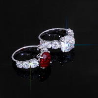 NUOYA Luxe 5 Ct D Couleur Moissanite Bague pour Femme Argent 925 Glacé Lab Bague en Diamant Personnalisé Hip Hop Fine Jewelry