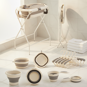 <span class=keywords><strong>Vaschetta</strong></span> per il <span class=keywords><strong>bagnetto</strong></span> del bambino con supporto pieghevole, vasca da bagno per neonati con termometro in tempo reale e supporto antiscivolo per neonati e bambini piccoli - Product Image 1