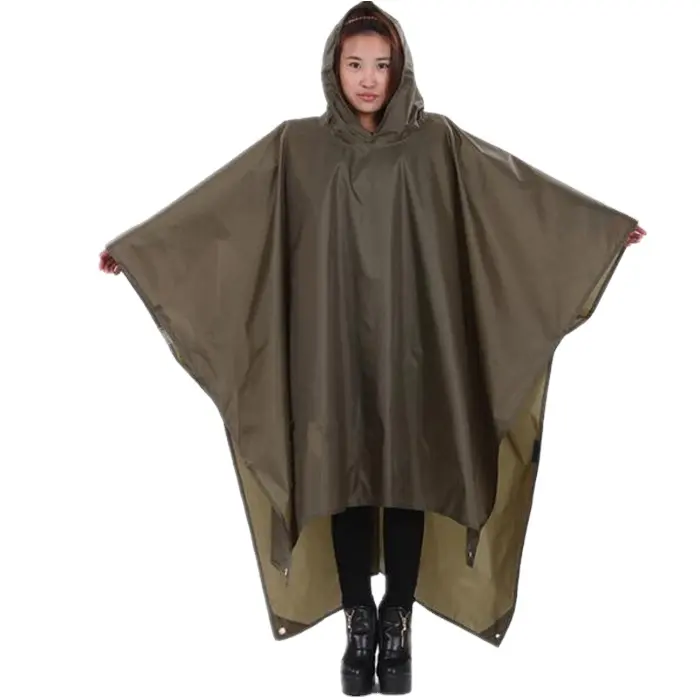 Reflecterende Polyester Regenponcho One Size Fits All Xl Optie Veiligheidsbescherming Kleding Zomer Tours Bedrukte Capuchon Regenjas