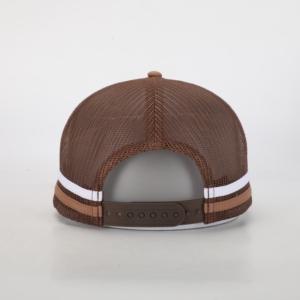 Wholesale High Quality Custom Stripe Trucker <b>Hat</b> With Chenille Embroidery Logo Breathable Mesh Cap - Product Image 5