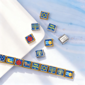 Ciondoli all'ingrosso in acciaio inossidabile con stella di David e Menorah, a tema ebraico e giudaico, per gioielli religiosi fai da te, ideali per la festa di Hanukkah. - Product Image 3