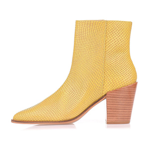 Inverno stile Sexy in pelle <span class=keywords><strong>di</strong></span> mucca personalizza il marchio punta a punta Slip On <span class=keywords><strong>stivali</strong></span> da donna con tacco impilato da <span class=keywords><strong>stivali</strong></span> da scarpe da donna - Product Image 2