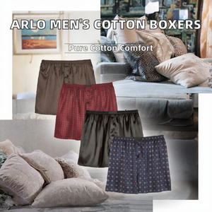 Boxers taille haute pour hommes 100 % coton imprimé, sous-vêtements d'été à coupe carrée - Product Image 2