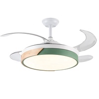 Ventilateur de plafond rétractable Google Control Gold 42 pouces avec éclairage et télécommande, compatible Alexa, et lumière de ventilateur de plafond à intensité variable