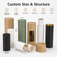 Low MOQ Custom Paper Tube Packaging Printed Rigid Cardboard Cylinder Box with Logo for Small Business Sample and Trial Orders