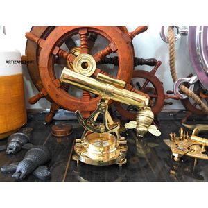 ALFA NAUTICAL Brújula Telescópica de Latón Marino, Telescopio Multifuncional, Decoración de Mesa, Diseño Tradicional, para Interiores - Product Image 5