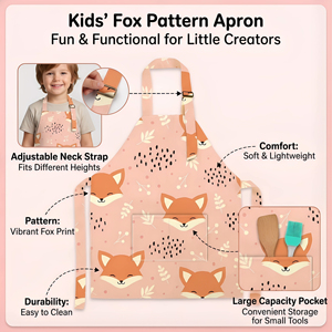Tablier personnalisé en polyester imperméable imprimé par sublimation, motif dessin animé mignon, pour parents et enfants, idéal pour le jardinage, la peinture, la pâtisserie, le <span class=keywords><strong>chef</strong></span>, les enfants - Product Image 4