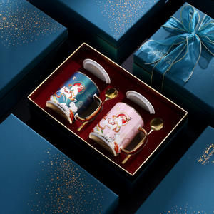 Juego de Tazas de Cerámica Estilo Nórdico para Parejas - Tazas Elegantes de Lujo Ligero Estilo Chino para Regalo, Ideales para el Té de la Tarde - Product Image 2