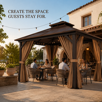 Pergola en aluminium 6x12 avec ombrage réglable, imperméable, pour patio, jardin, cour arrière, avec kit de configuration pour patios extérieurs