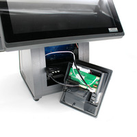 Terminal de caisse tactile POS 15 pouces ABS8000 Quad-core 2.0GHz avec Wi-Fi 6/Bluetooth 5.2 et imprimante thermique - Système Windows