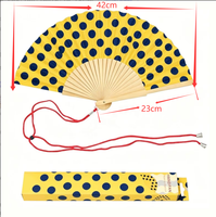 Éventail pliant personnalisé en bois avec poignée, design abstrait, cadeau d'affaires personnalisé, origine Guangdong, emballage personnalisé avec boîte à cordon XHY