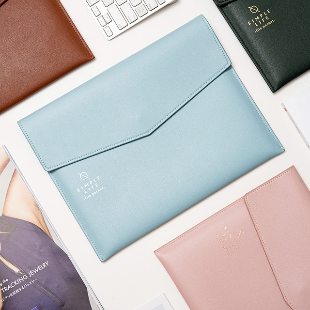 File Folder A4 Pu Leather Custom Stationery With Logo Morandi Office Conference Business Folder,document Bag Customized Carton
