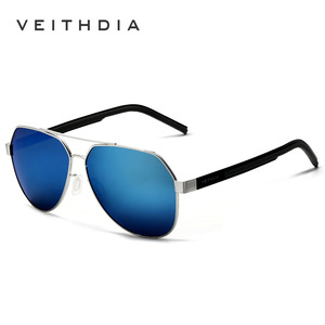 Veithdia Men's Aviator Sunglasses Polarized TAC Lens UV400 Protection Gunmetal <b>Frame</b> <b>Grey</b> Lens Fashion Travel Style - Product Image 3
