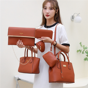 Ensemble de six pièces tissées avec sac <span class=keywords><strong>parent</strong></span>, nouveau sac à main rétro grande capacité à bandoulière pour femme - Product Image 1