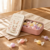 Scatola Rettangolare in Latta per Caramelle con Coperchio Scorrevole, Piccola Scatola Regalo in Metallo, Contenitore Stampato in Colori Pastello per Gioielli e Bomboniere