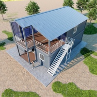 Maison préfabriquée portable à bas prix à deux étages en acier, conteneur plat, unités de 20/40 pieds, installation rapide