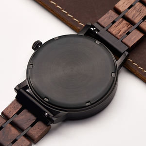 カスタマイズ可能なクルミ材メンズ木製クォーツ腕時計 - Product Image 6
