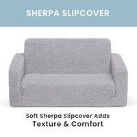 Perfect Sleeper Modernes Weiches Extra Breites Konvertierbares Schwammsofa zum Liegen 2-in-1 Aufklappbare Couch/Schlafsofa für Kinderzimmer