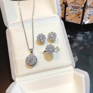 مجموعة مجوهرات نسائية مكونة من قلادة, مجموعة مجوهرات نسائية مكونة من قلادة عالية الجودة ، هدايا ، خواتم حفلات من أحجار الراين الغربية - Product Image 2