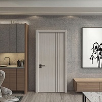 Porte en polymère ignifuge à une seule feuille moderne, sécurité, résistante au feu, en acier inoxydable, chambre commerciale, villa, salon, pousser-tirer