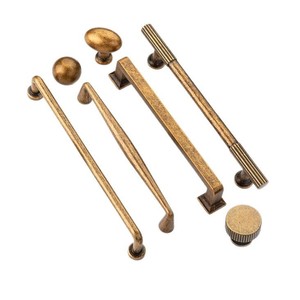 Furniture <b>Handle</b> And Knob Zinc Alloy American Style Drawer <b>Cabinet</b> Door <b>Handle</b> Retro Single Hole <b>Copper</b> Finish - Product Image 4