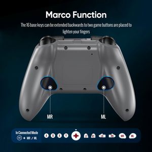 คอนโทรลเลอร์สำหรับ Xbox one, Series X/S, PC, 3.5 มม., 2.4GHz, โหมดมาร์โค/เทอร์โบ/สั่นสะเทือน (สีดำและสีขาว) - Product Image 6